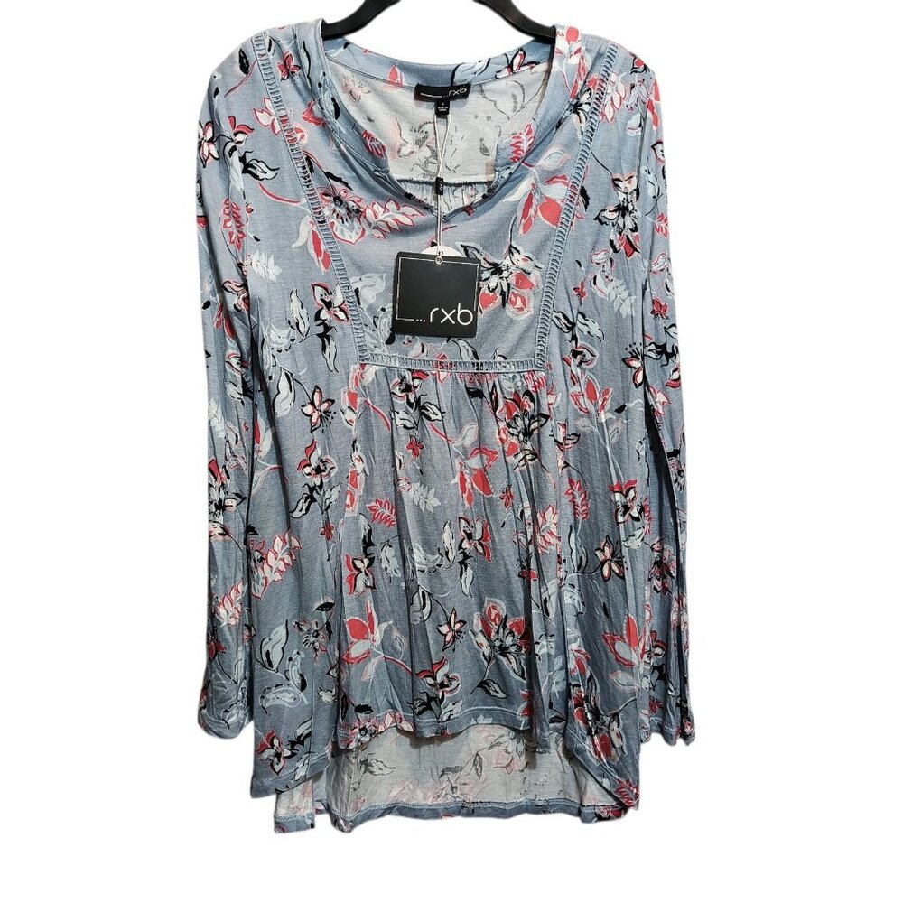 New RXB Top Boho Foral Soft Flowy Stretch Long Sleeves Women's Size Small
